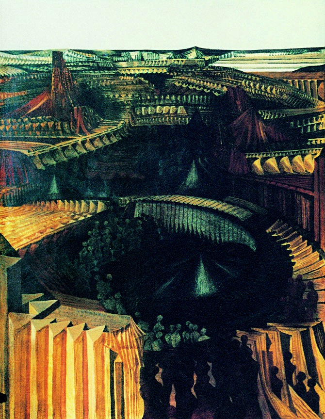 Fritz Hagl, Calamita, 1970, Tempera on canvas / pressboard, cm: 92 x 121