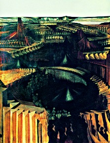 Calamita, 1970, Tempera sur toile / aggloméré, cm: 92 x 121