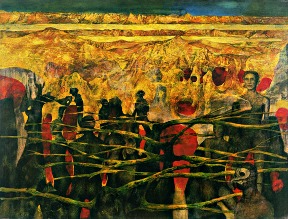 N.T. 1983, Tempera on canvas / pressboard, cm: 90 x 70