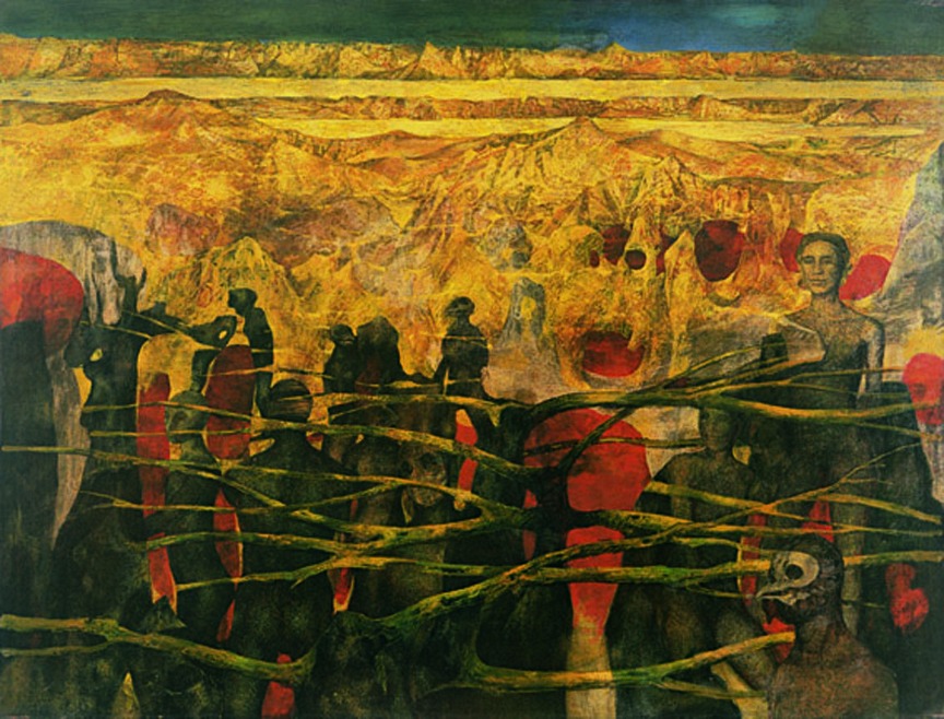 S.T. 1983, Tempera su tela / cartone pressato, cm: 90 x 70