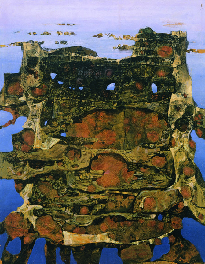 O.T. 1989, Tempera auf Leinwand / Preßspan, cm: 41 x 52,5