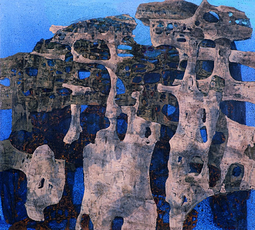 S.T. 1993, Tempera sur toile / aggloméré, cm: 70,5 x 63,5