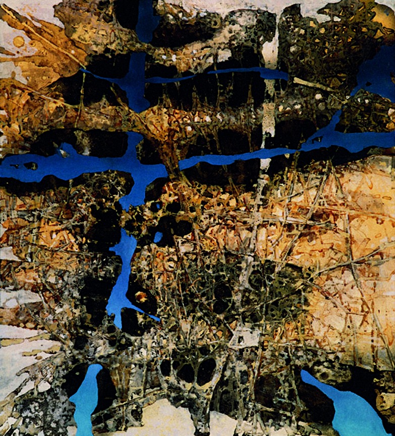 O.T. 1995, Tempera auf Leinwand / Preßspan, cm: 87 x 93