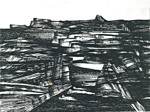 Fritz Hagl, N.T. 1964, pen and ink, cm: 40 x 30