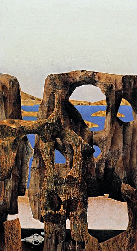Fritz Hagl: N.T. 1976, tempera on canvas / pressboard, cm: 61 x 36,5